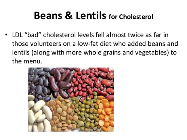 Bean and lentils help to lower cholesterol levels naturally