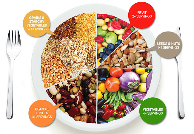 The vegetarian low cholesterol plate - Great food choices for a healthy circulation