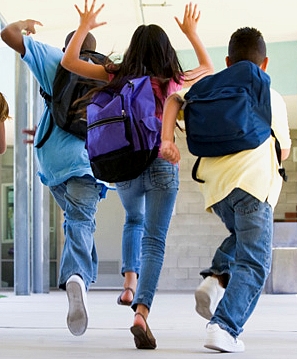 Backpack must not be too heavy so the person cannot stand upright