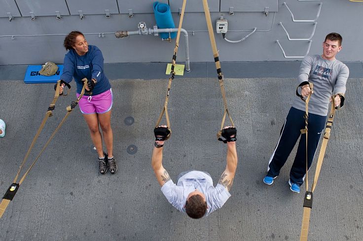 Resistance bands are portable, easy to set up and less expensive than weights. If there is no gym at work it is easy to use resistance bands to get some exercise during your breaks. Short duration, high intensity exercises have been shown to be very beneficial