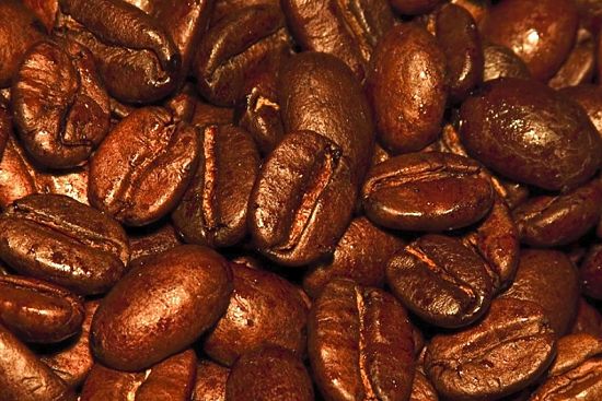 Aromatic roasted coffee beans