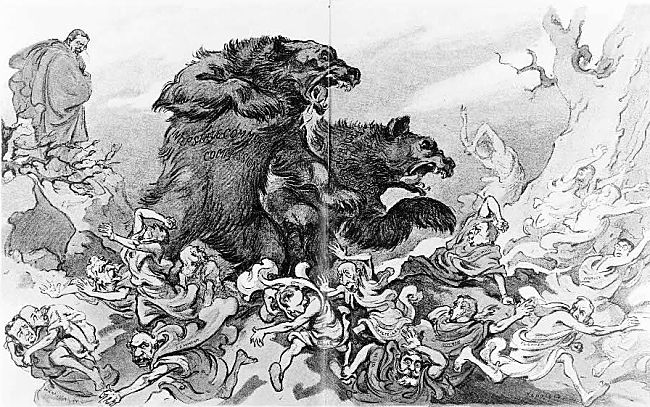 The Bears on Wall Street - cartoon late 1800's