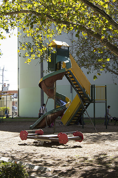 Accompanying your child down the slide can be hazardous