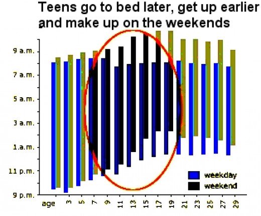 Teens and night owls and early birds at the same time